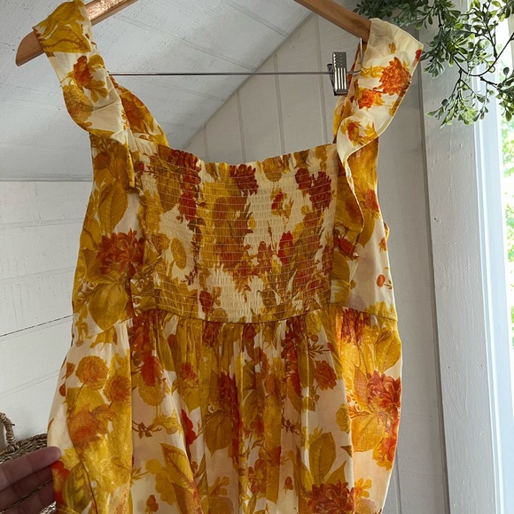 Orange Ruffle Smocked Tank - Picture 5 of 6